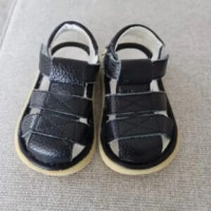 Black leather soft sole Sandals size 3